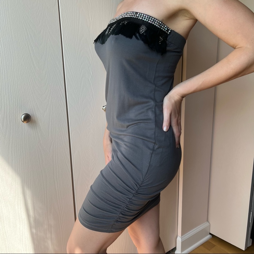 Sexy Cocktail Dress with feathers